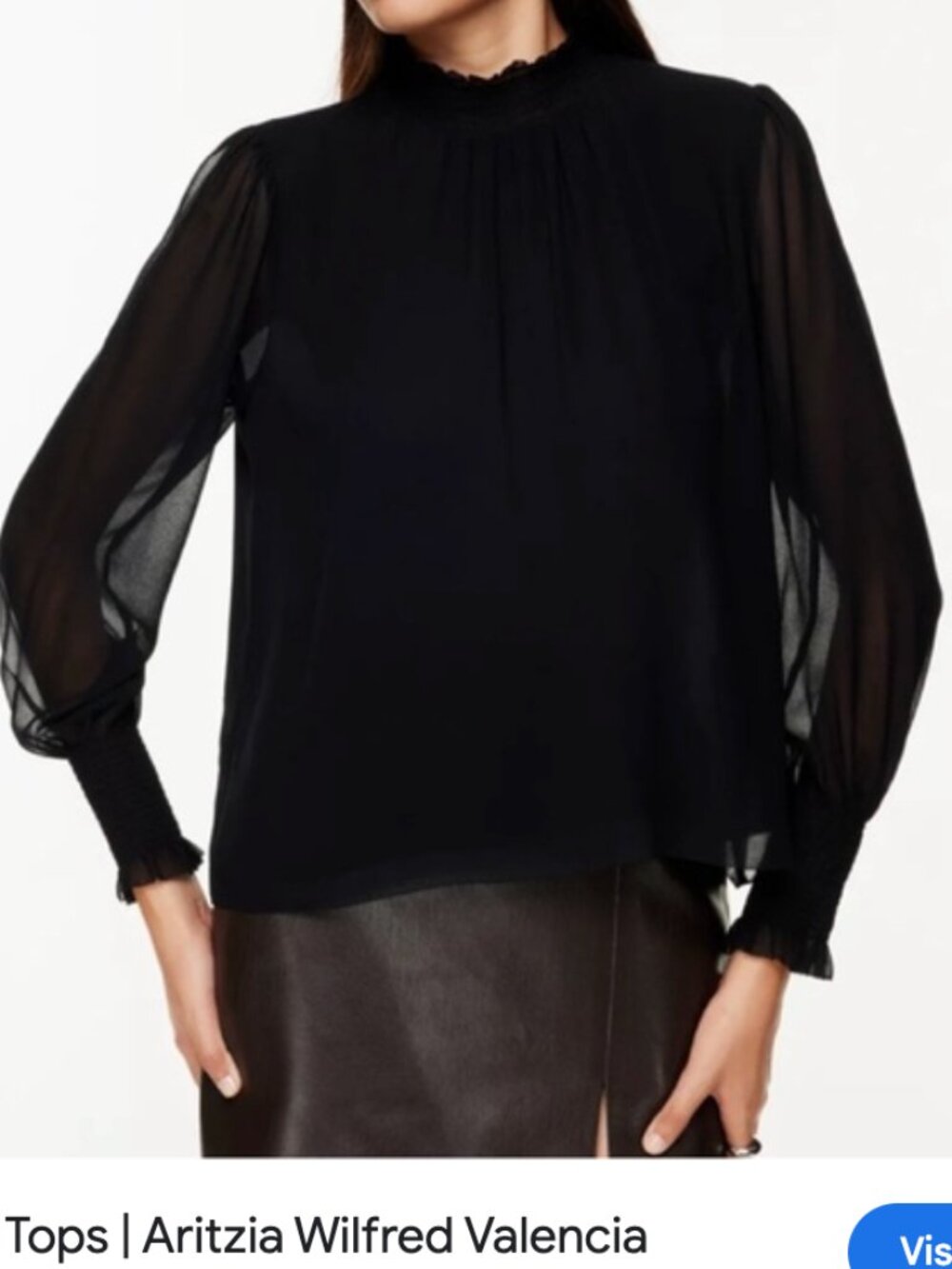 ARITZIA - Wilfred Valencia Mock Neck - Black - L